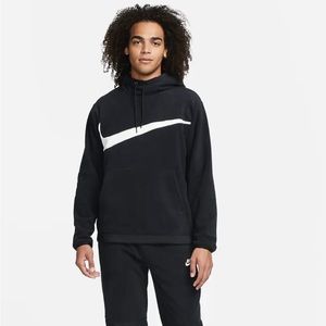 New Nike Club Fleece+ Winterized Pullover Hoodie Black White Mens Size Medium